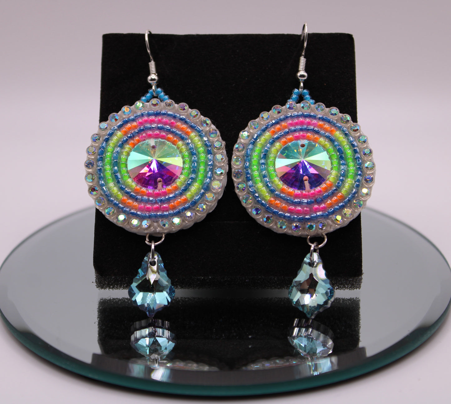 Beaded Earrings - Elegant Blue