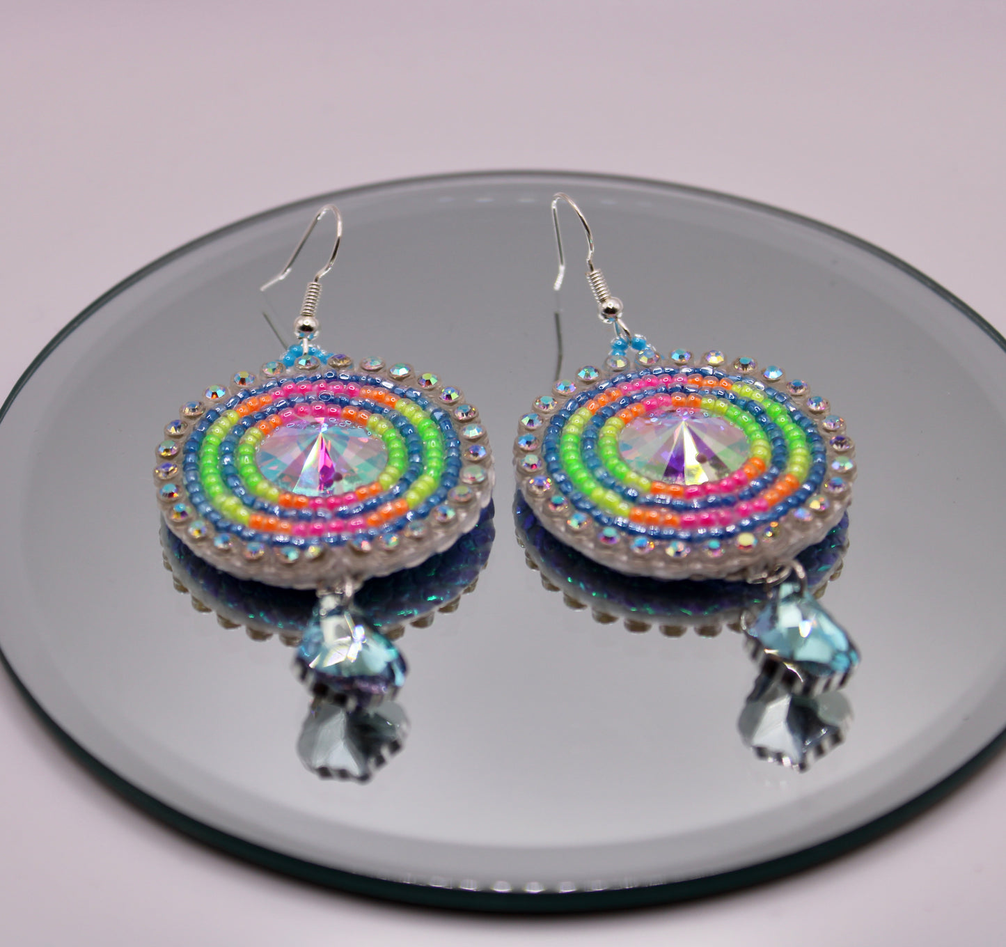 Beaded Earrings - Elegant Blue