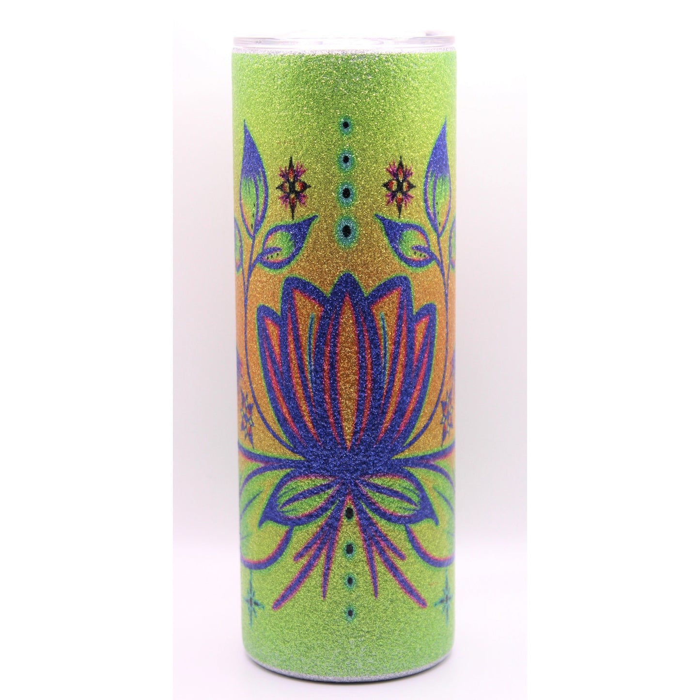 Green Floral - 20oz. Glitter Tumbler