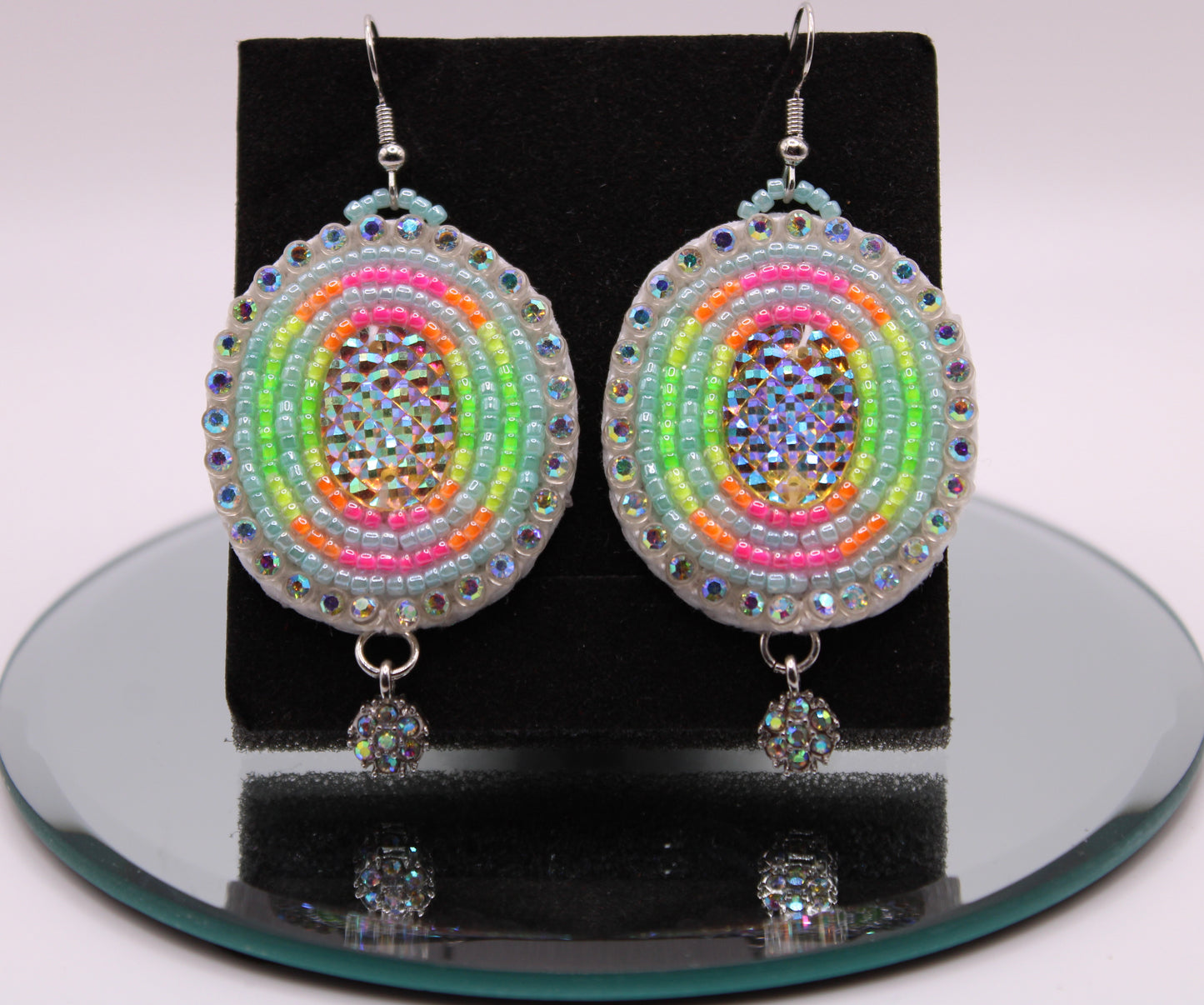 Beaded Earrings - Baby Blue