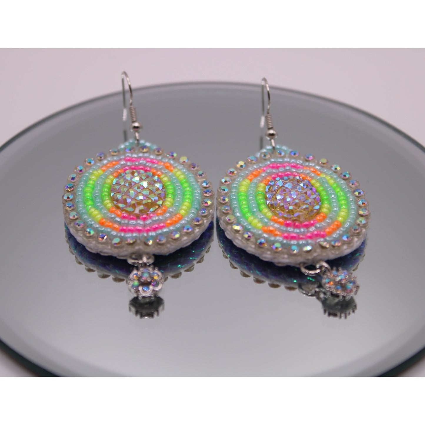 Beaded Earrings - Baby Blue