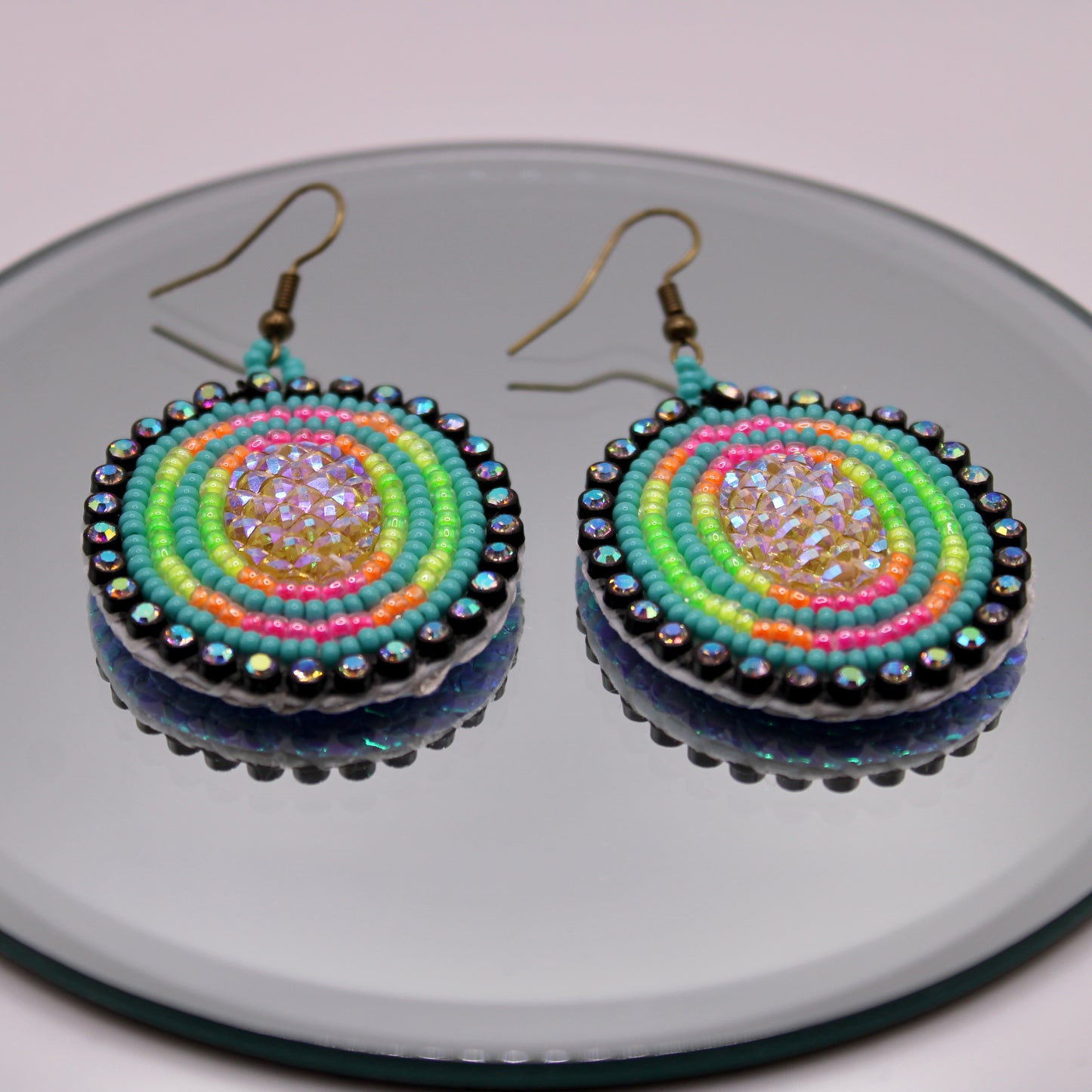 Beaded Earrings - Turquoise Shimmer