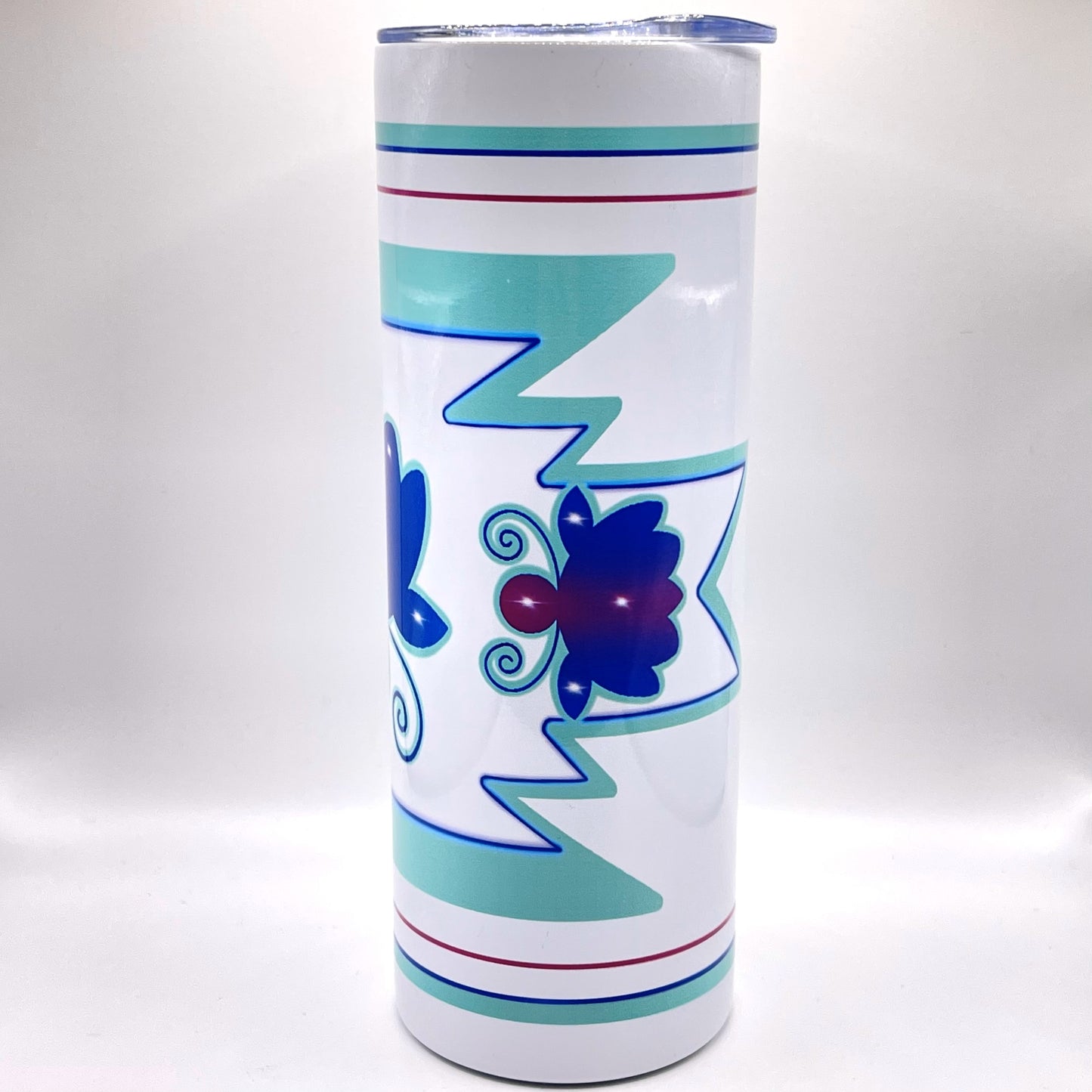 3 Floral Flower - 20 oz. White Tumbler