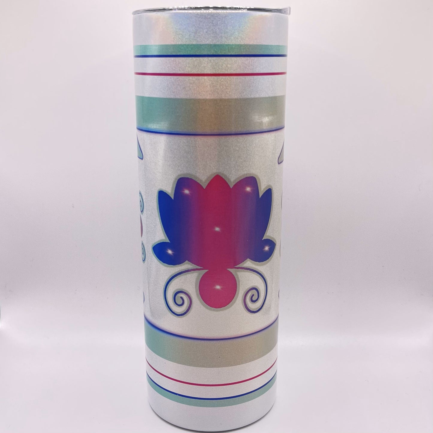 3 Floral Flower - 20oz. Holographic Shimmer Tumbler
