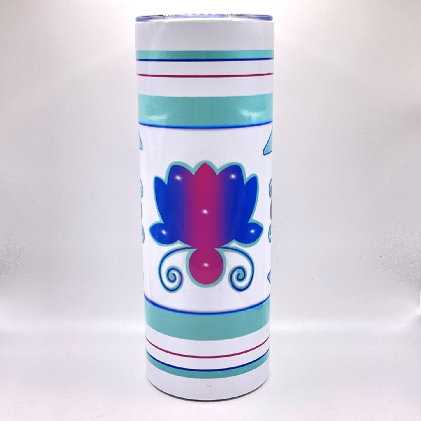 3 Floral Flower - 20 oz. White Tumbler