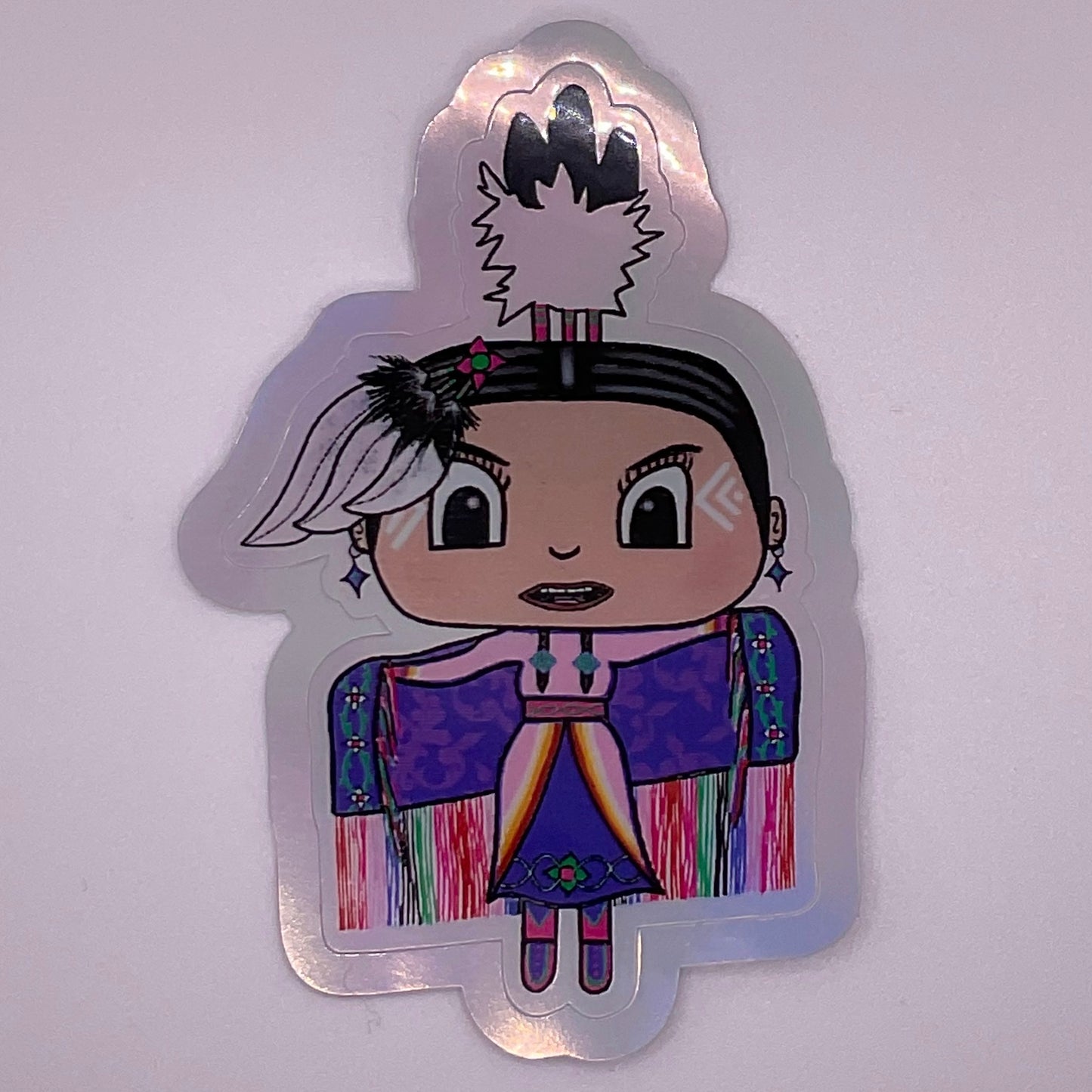 Fun Fancy Shawl Dancer - Holographic Sticker