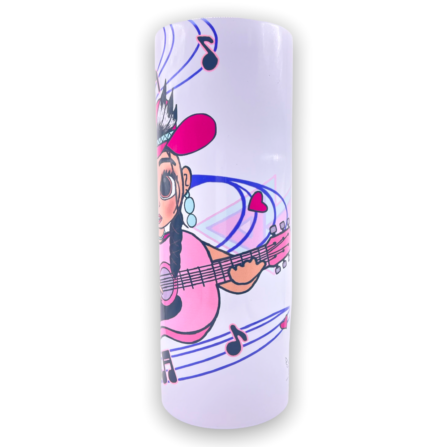 20oz. Guitar Native Girl (White Tumbler)