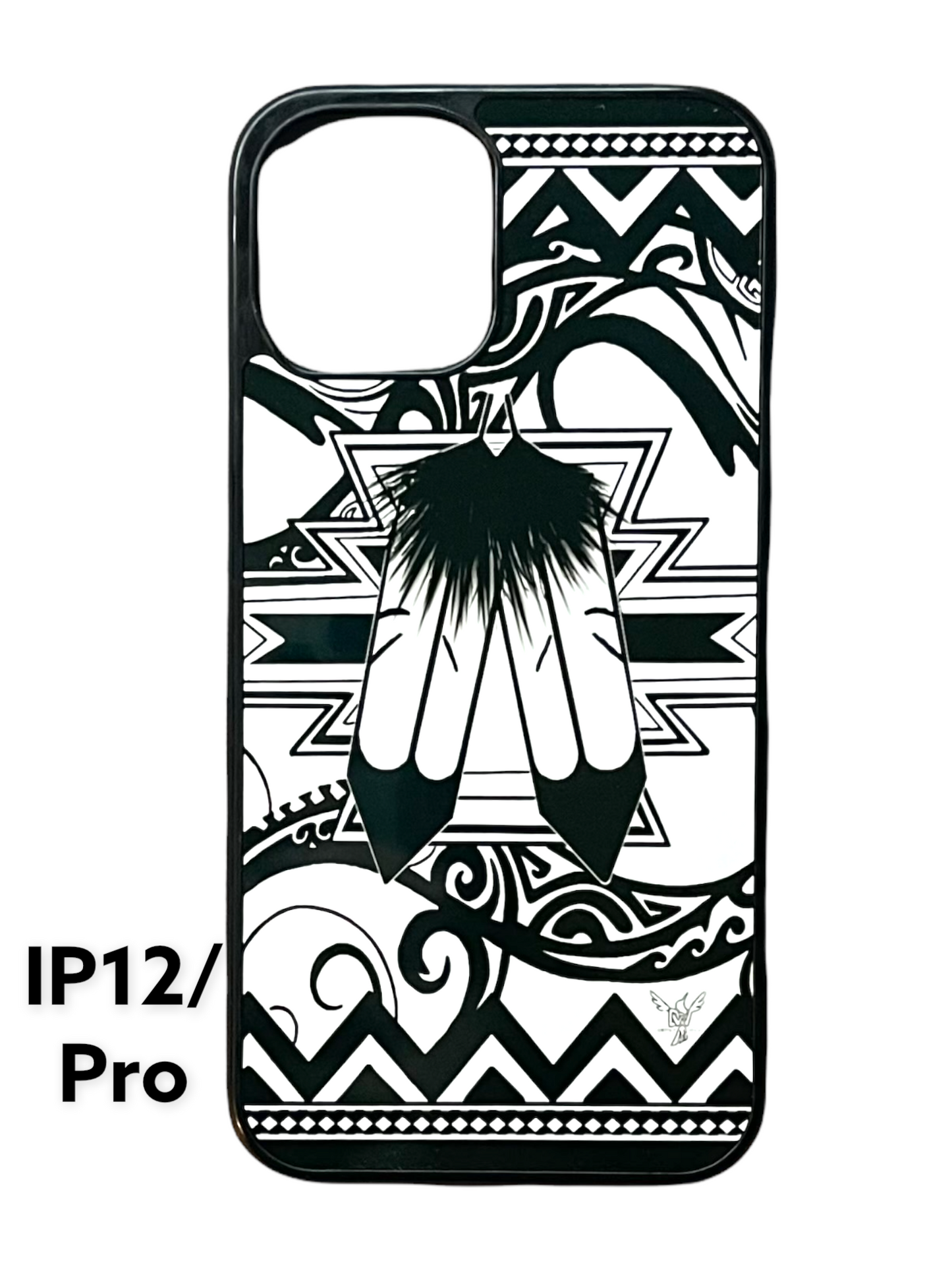 2 Feather Black and White iPhone Case