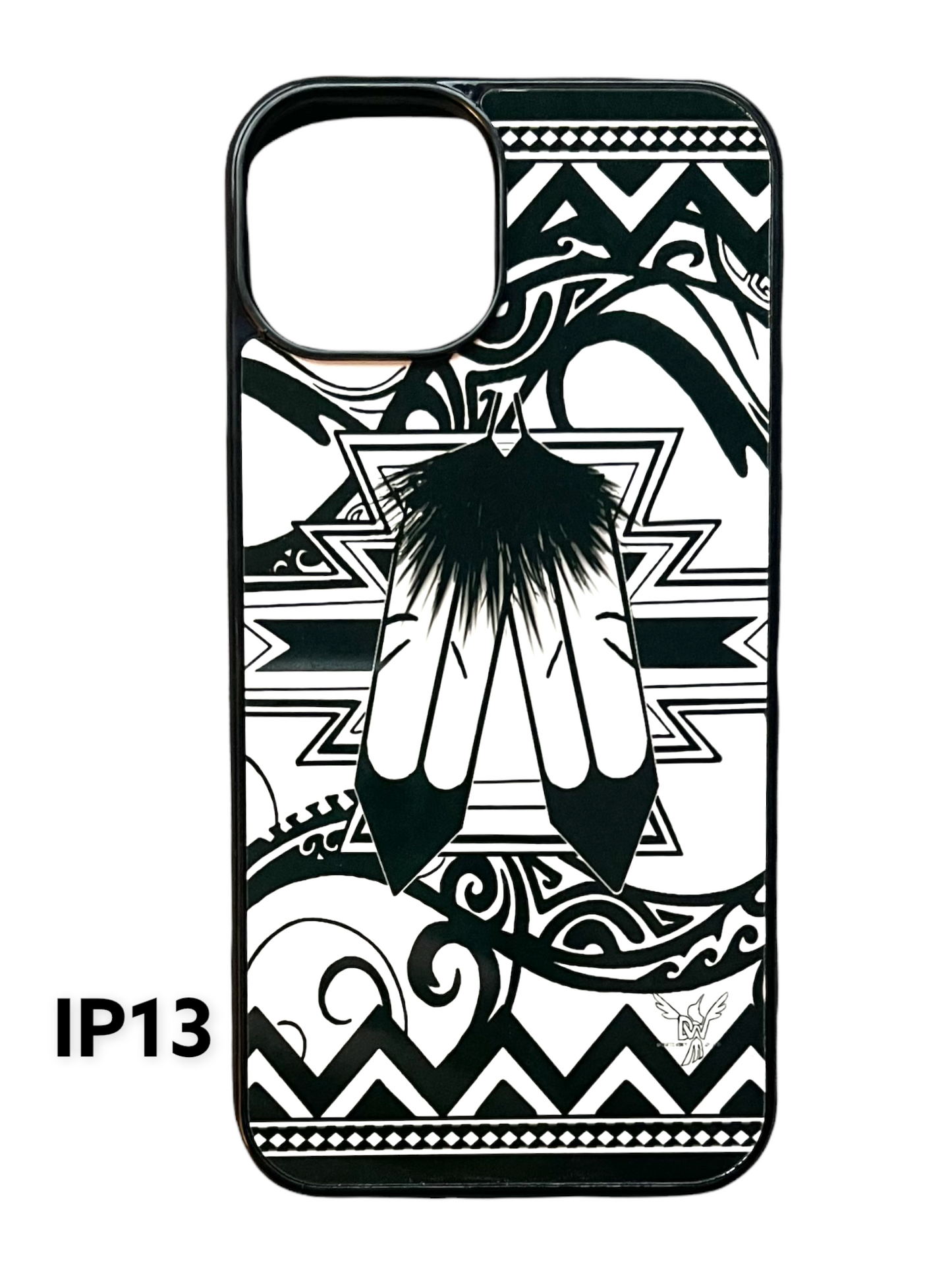 2 Feather Black and White iPhone Case
