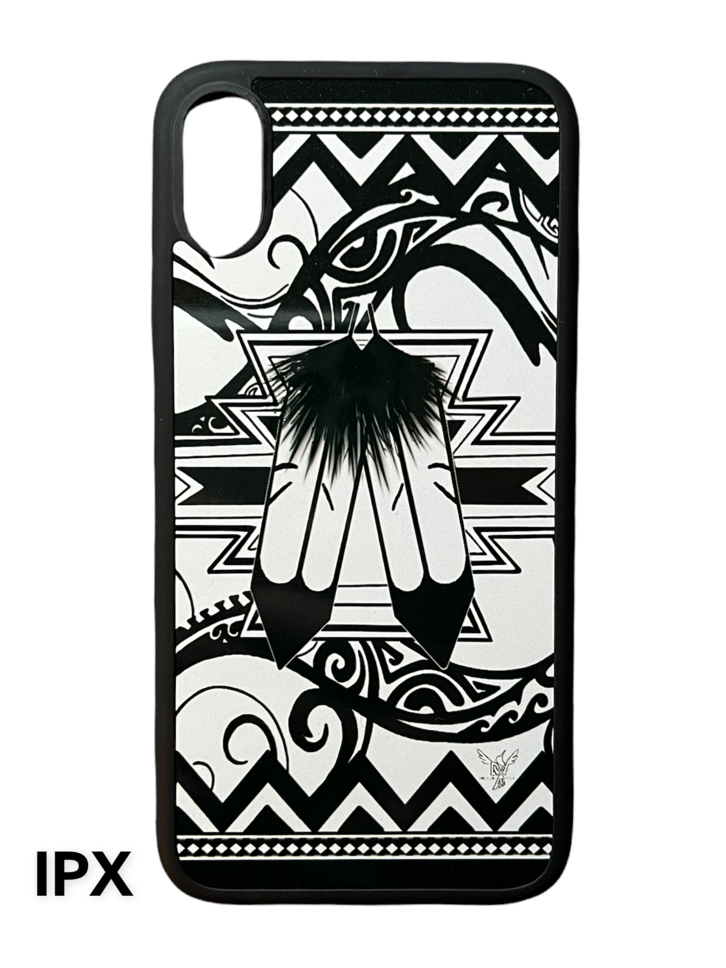 2 Feather Black and White iPhone Case
