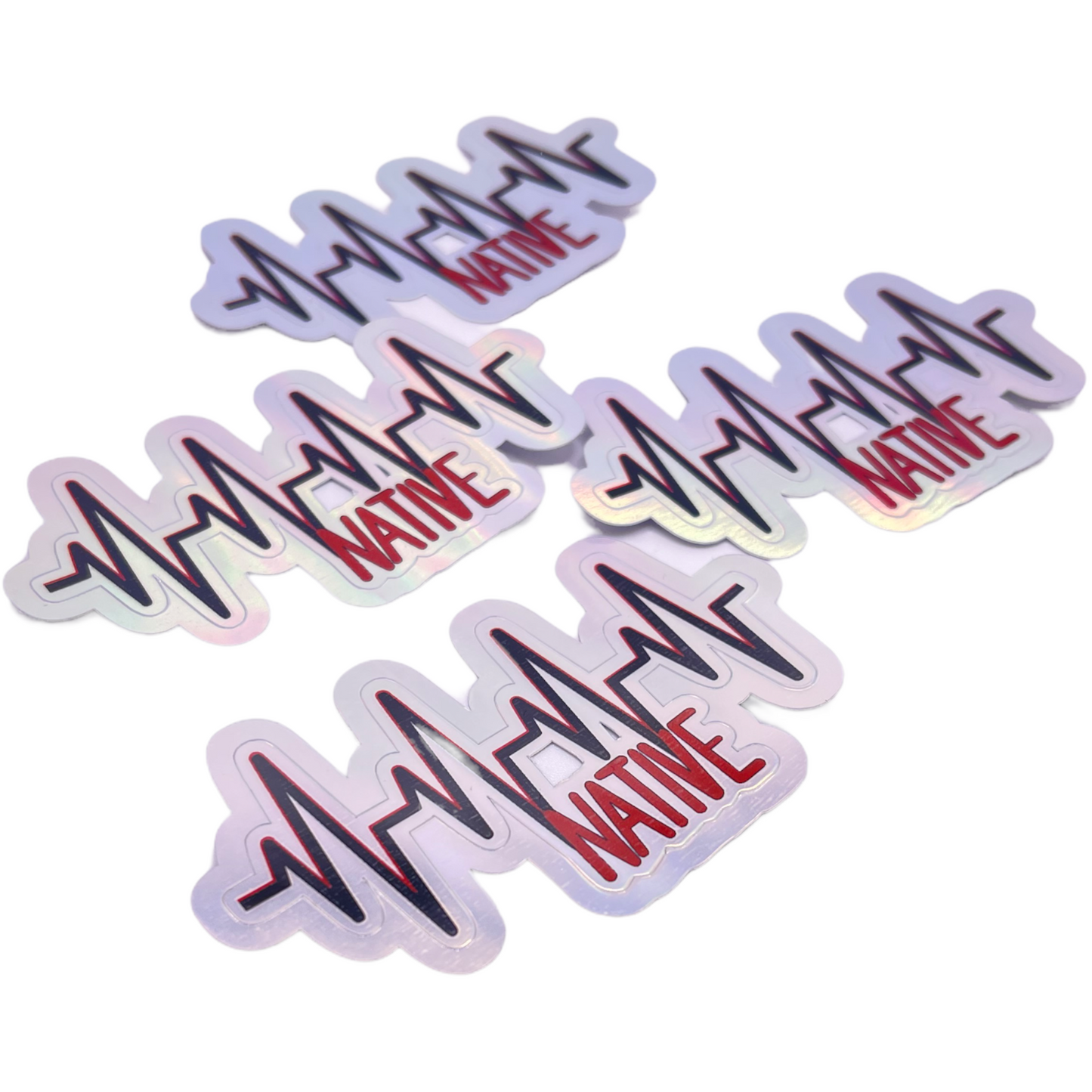 Native Heartbeat Holographic Sticker