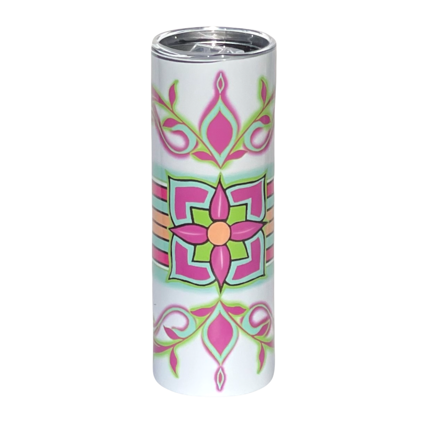 20oz. Neon Floral (White Tumbler)