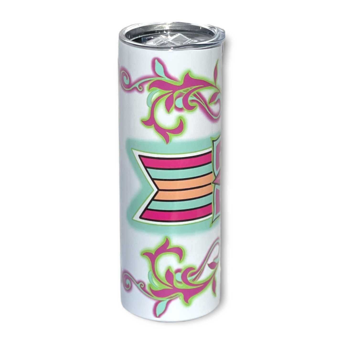 20oz. Neon Floral (White Tumbler)