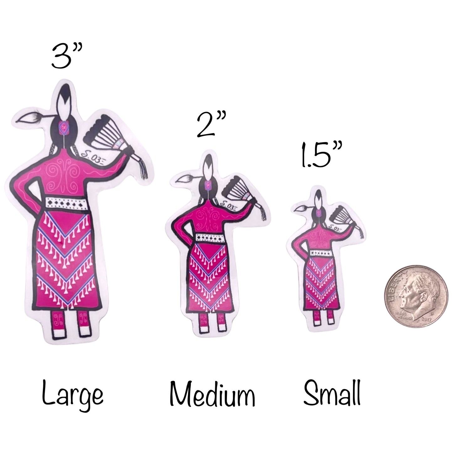 Pink Jingle Dress White Glossy Sticker