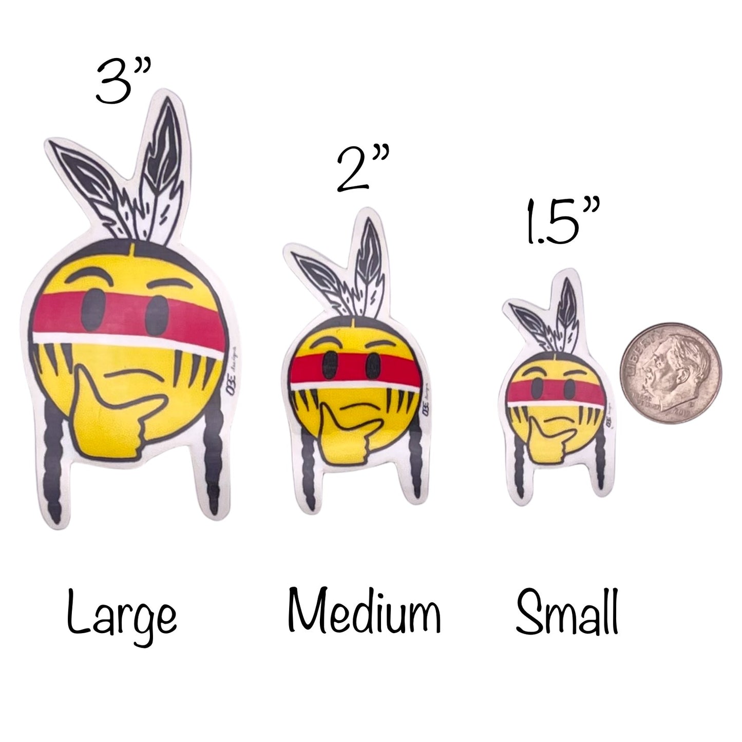 War Paint Emoji White Glossy Sticker