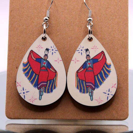 Fancy Shawl Dancer - Printed Earrings