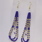 Beaded Earrings - Royal Blue & Gold Long