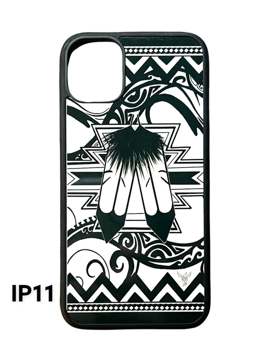 2 Feather Black and White iPhone Case