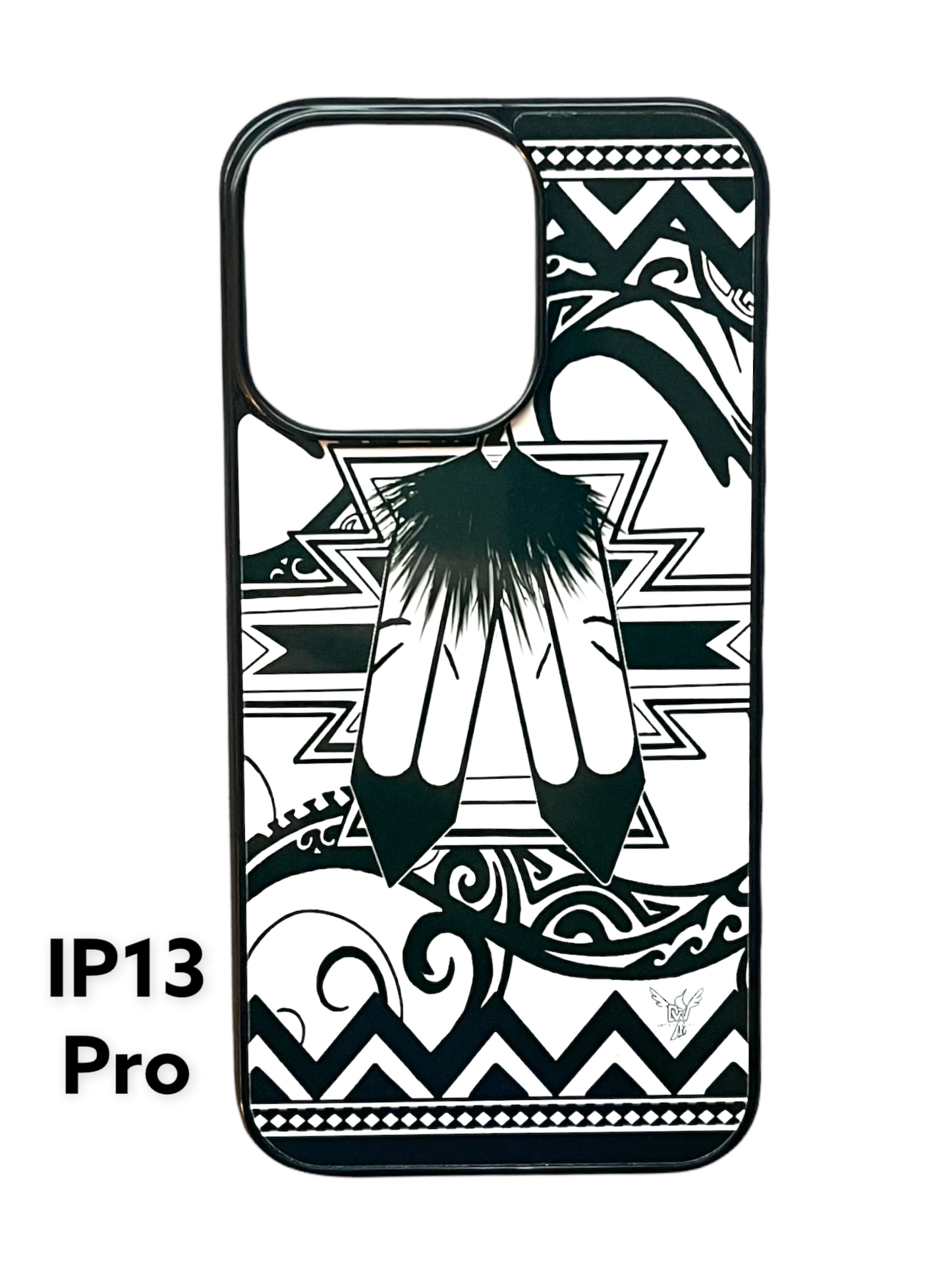 2 Feather Black and White iPhone Case