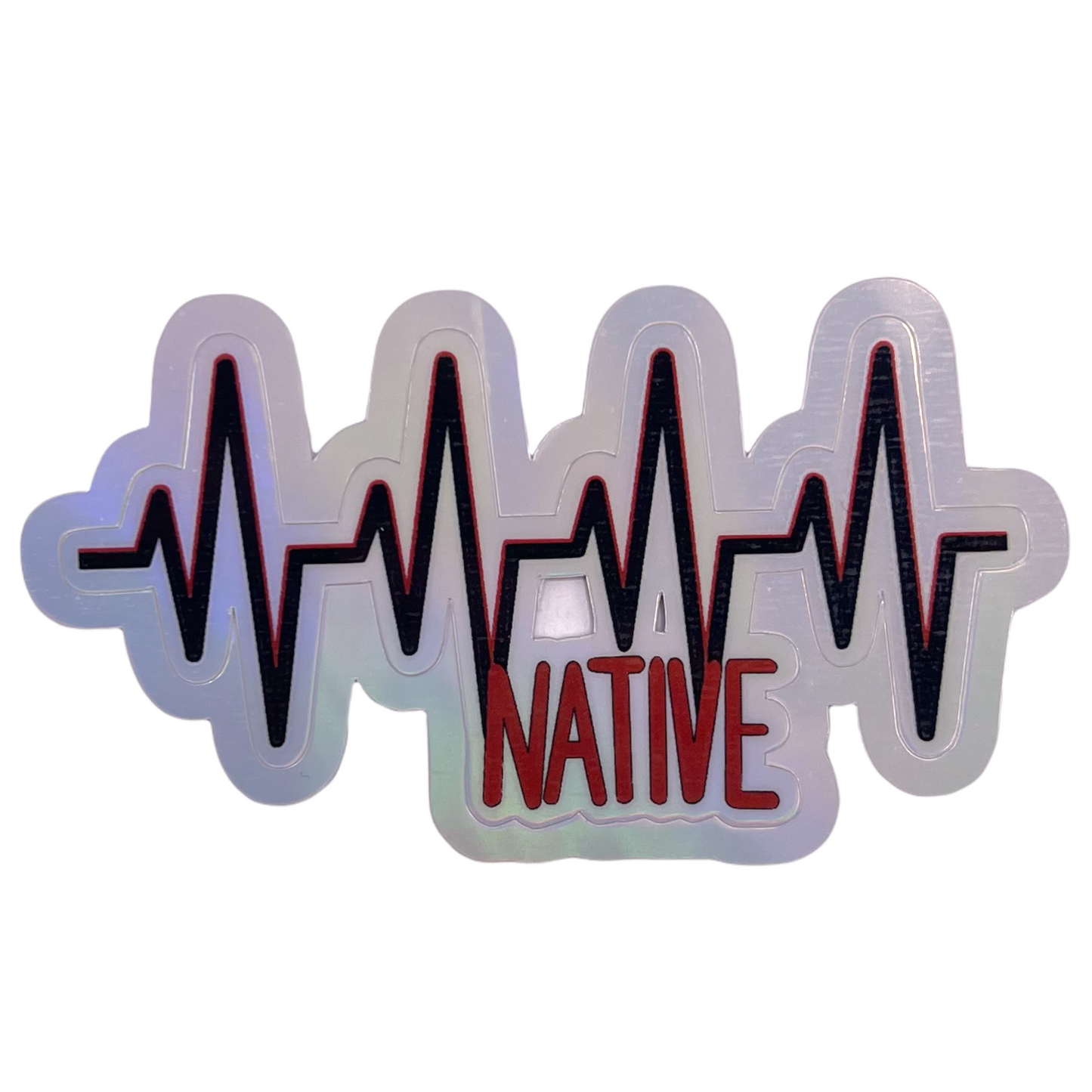 Native Heartbeat Holographic Sticker