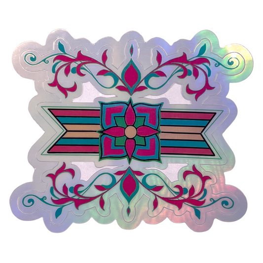 Neon Floral Holographic Sticker